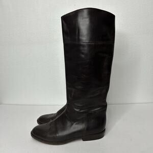 Salmaso Poseyfishey Leather Riding Boots Italy EU 36.5 US 6.5 Vtg Minimalist